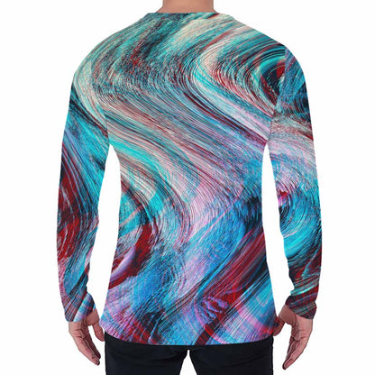 Smoke Psychedelic Trippy Print Men's Long Sleeve T-Shirt