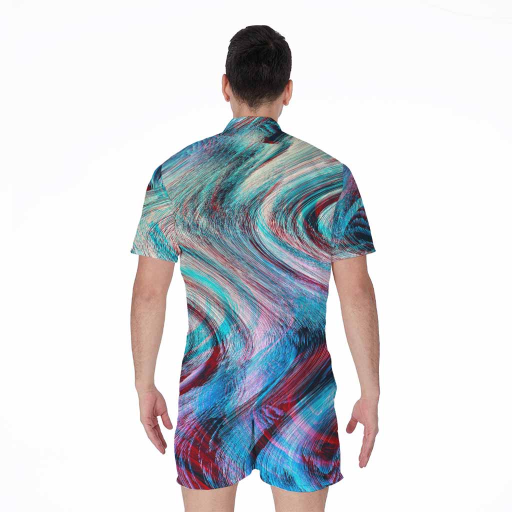 Smoke Psychedelic Trippy Print Men's Rompers