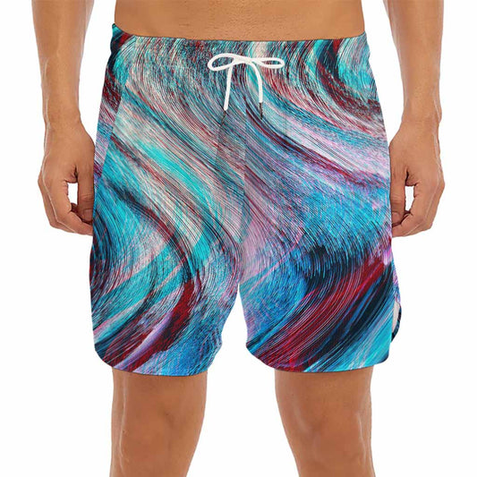 Smoke Psychedelic Trippy Print Men's Split Running Shorts