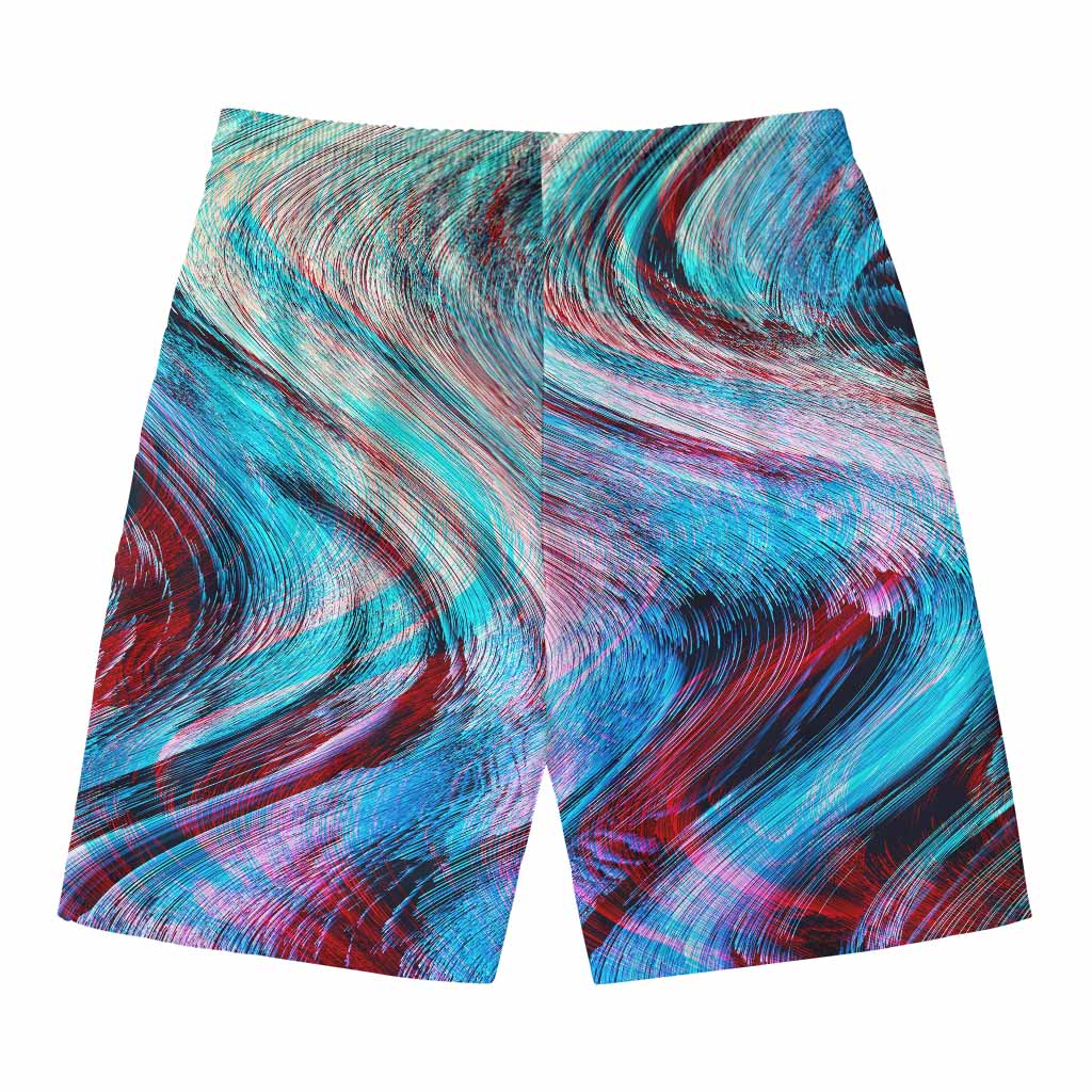 Smoke Psychedelic Trippy Print Men's Swim Trunks