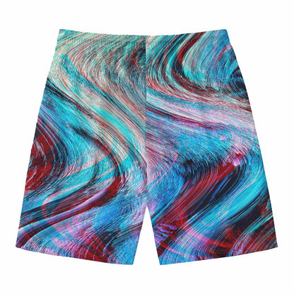 Smoke Psychedelic Trippy Print Men's Swim Trunks