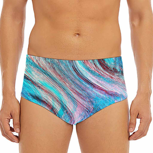 Smoke Psychedelic Trippy Print Men's Triangle Swim Briefs