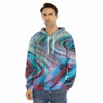 Smoke Psychedelic Trippy Print Men's Velvet Pullover Hoodie