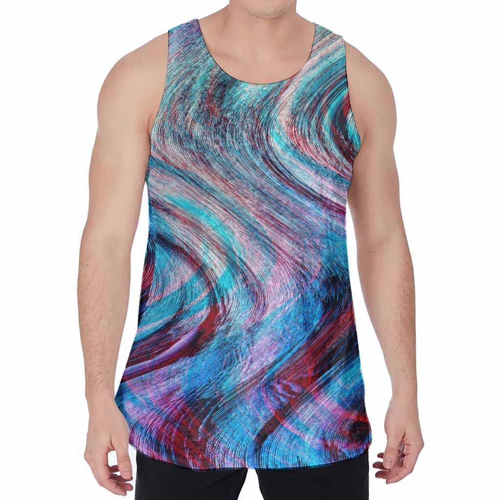 Smoke Psychedelic Trippy Print Men's Velvet Tank Top