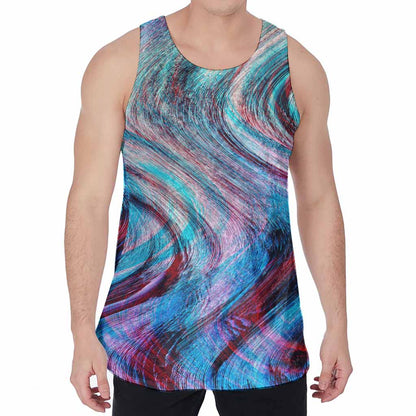 Smoke Psychedelic Trippy Print Men's Velvet Tank Top