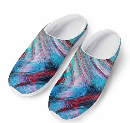 Smoke Psychedelic Trippy Print Mesh Casual Shoes