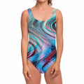 Smoke Psychedelic Trippy Print One Piece Swimsuit