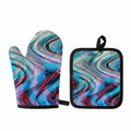 Smoke Psychedelic Trippy Print Oven Mitt And Pot Holder Set