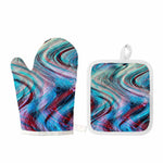 Smoke Psychedelic Trippy Print Oven Mitt And Pot Holder Set