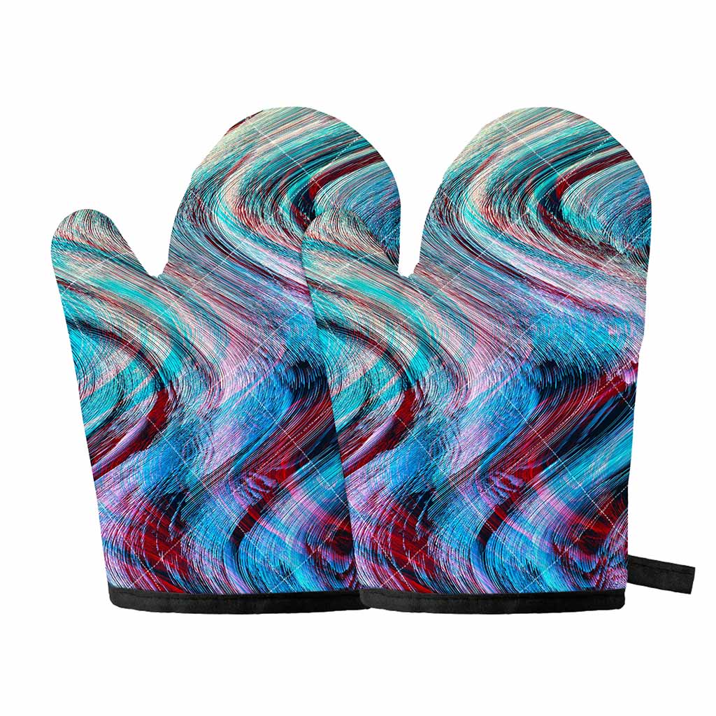 Smoke Psychedelic Trippy Print Oven Mitts
