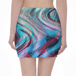 Smoke Psychedelic Trippy Print Pencil Mini Skirt