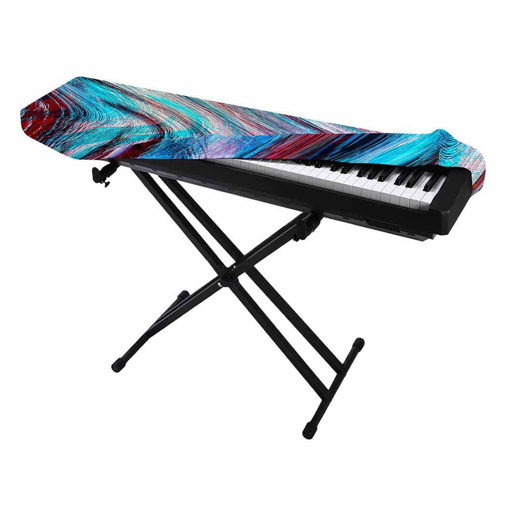 Smoke Psychedelic Trippy Print Piano Keyboard Cover