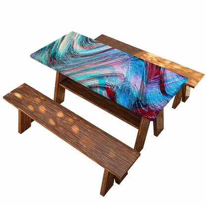 Smoke Psychedelic Trippy Print Picnic Table Cover