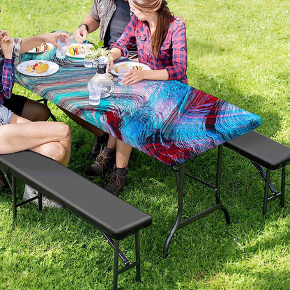 Smoke Psychedelic Trippy Print Picnic Table Cover
