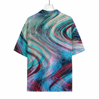 Smoke Psychedelic Trippy Print Rayon Hawaiian Shirt