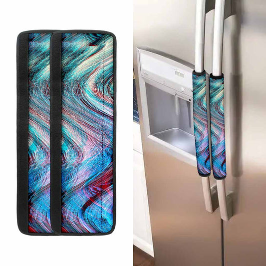 Smoke Psychedelic Trippy Print Refrigerator Handle Covers