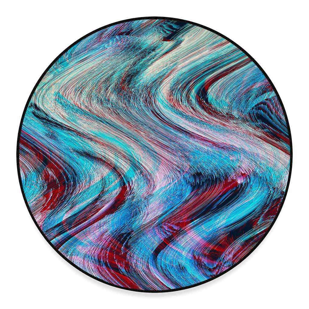 Smoke Psychedelic Trippy Print Round Floor Mat