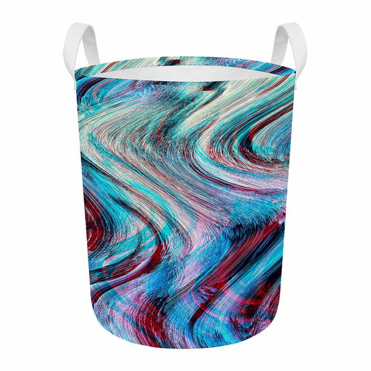 Smoke Psychedelic Trippy Print Round Laundry Basket