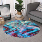 Smoke Psychedelic Trippy Print Round Rug