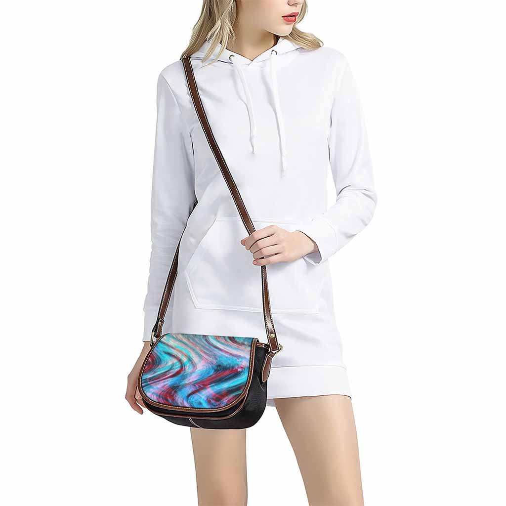 Smoke Psychedelic Trippy Print Saddle Bag