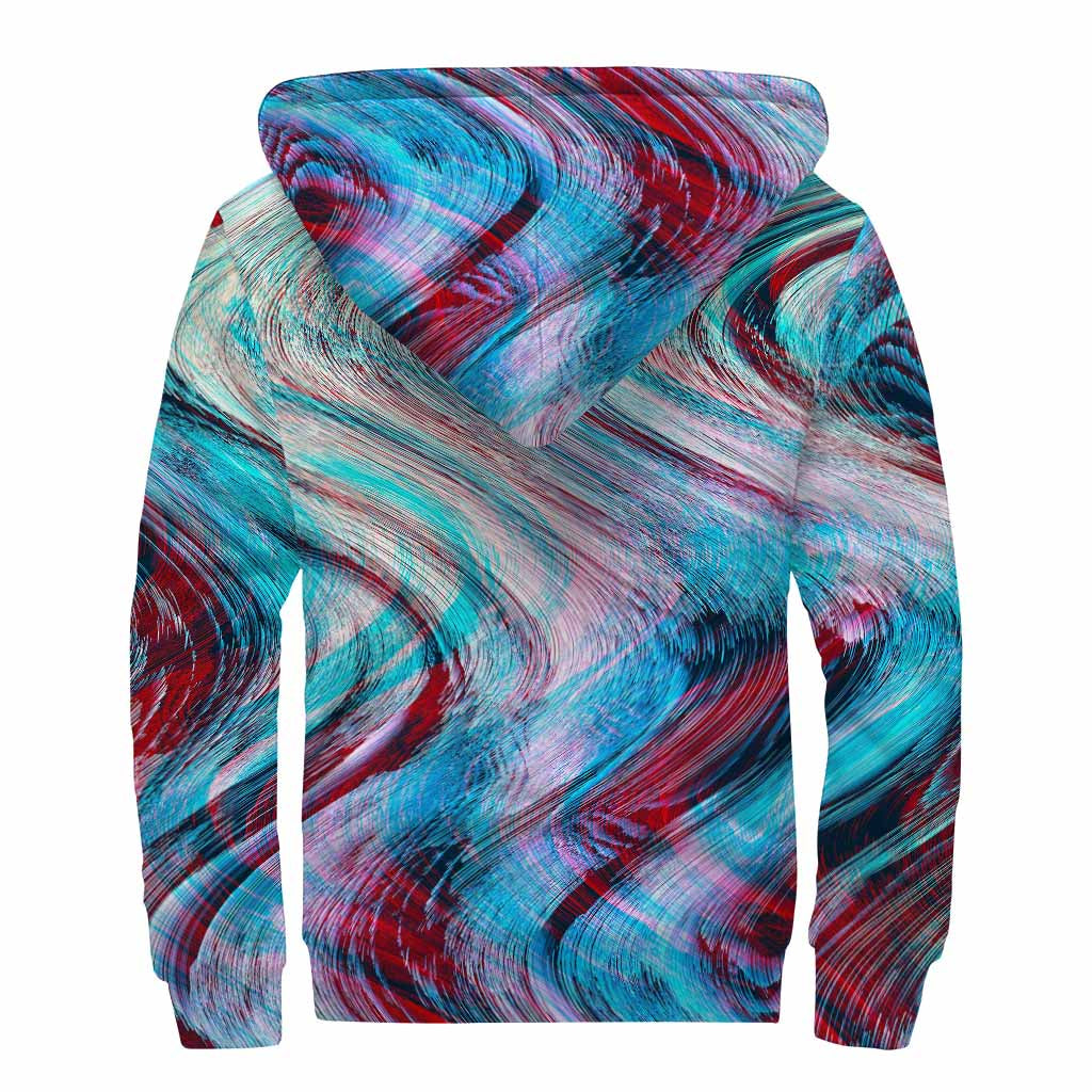 Smoke Psychedelic Trippy Print Sherpa Lined Zip Up Hoodie
