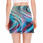 Smoke Psychedelic Trippy Print Side Slit Mini Skirt