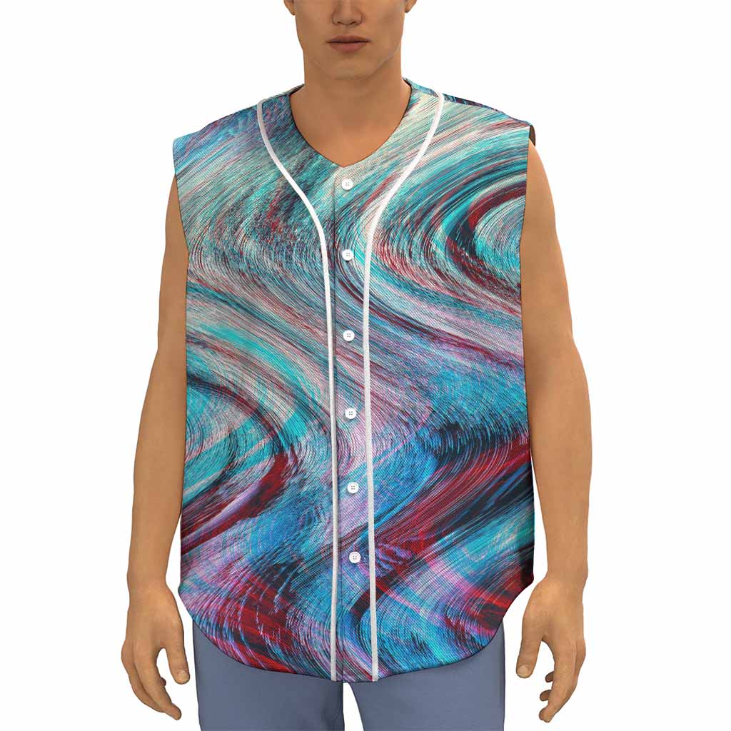 Smoke Psychedelic Trippy Print Sleeveless Baseball Jersey