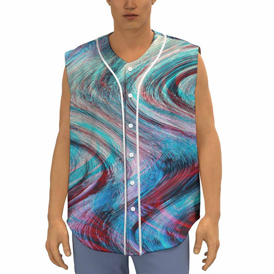 Smoke Psychedelic Trippy Print Sleeveless Baseball Jersey
