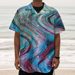 Smoke Psychedelic Trippy Print Textured Short Sleeve Shirt