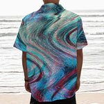 Smoke Psychedelic Trippy Print Textured Short Sleeve Shirt