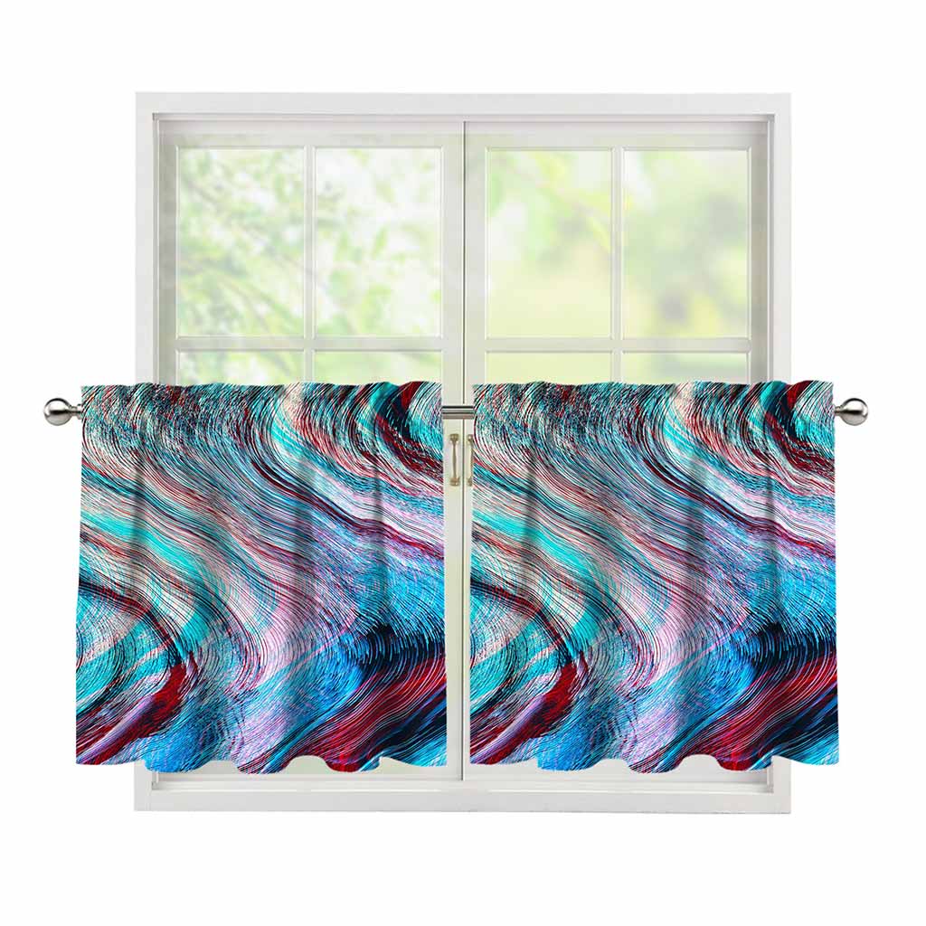 Smoke Psychedelic Trippy Print Tier Curtains