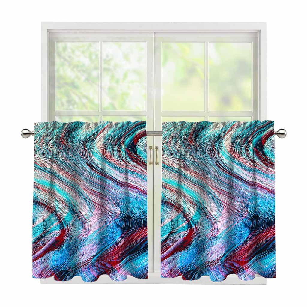 Smoke Psychedelic Trippy Print Tier Curtains