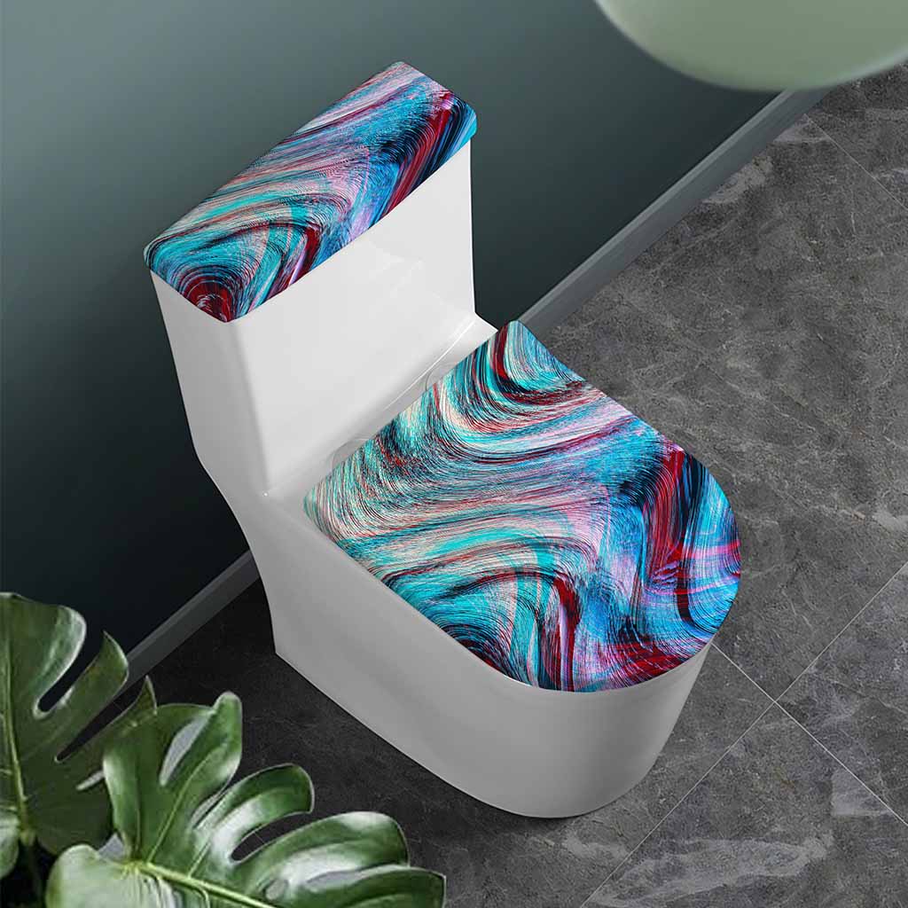 Smoke Psychedelic Trippy Print Toilet Lid And Tank Cover Set