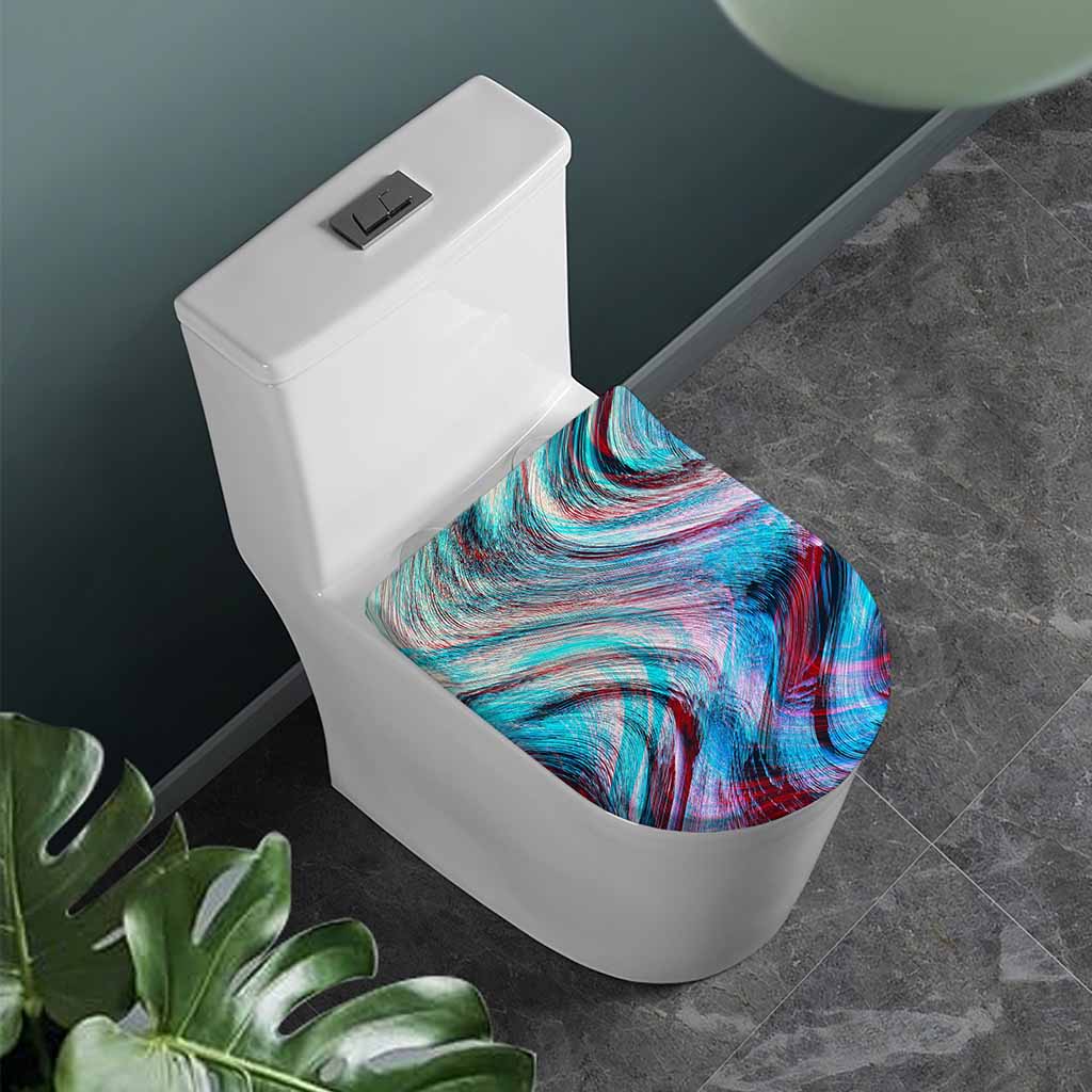 Smoke Psychedelic Trippy Print Toilet Lid Cover