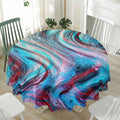 Smoke Psychedelic Trippy Print Waterproof Round Tablecloth