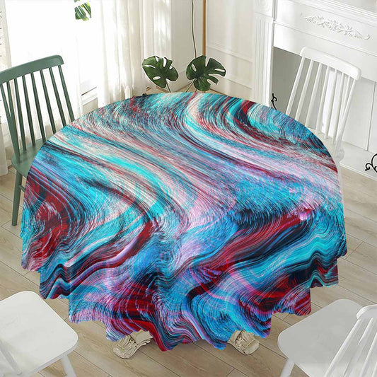 Smoke Psychedelic Trippy Print Waterproof Round Tablecloth