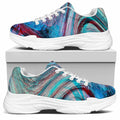 Smoke Psychedelic Trippy Print White Chunky Shoes
