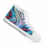 Smoke Psychedelic Trippy Print White High Top Sneakers