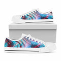 Smoke Psychedelic Trippy Print White Low Top Sneakers