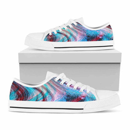 Smoke Psychedelic Trippy Print White Low Top Sneakers