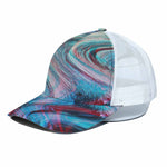 Smoke Psychedelic Trippy Print White Mesh Trucker Cap