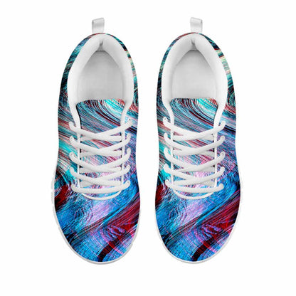 Smoke Psychedelic Trippy Print White Running Shoes