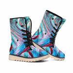 Smoke Psychedelic Trippy Print Winter Boots