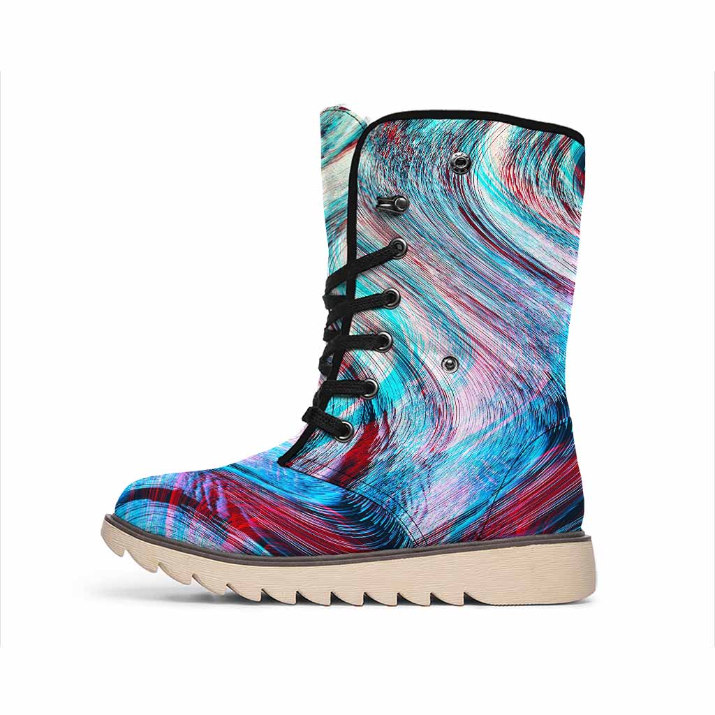 Smoke Psychedelic Trippy Print Winter Boots