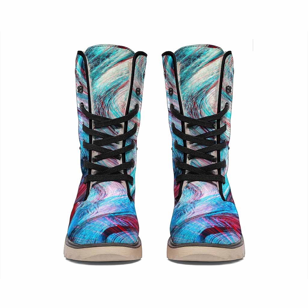 Smoke Psychedelic Trippy Print Winter Boots