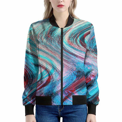 Smoke Psychedelic Trippy Print Women's Bomber Jacket
