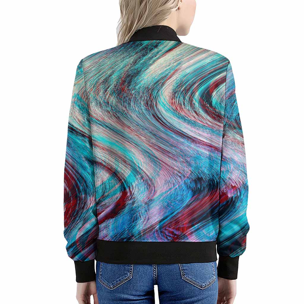 Smoke Psychedelic Trippy Print Women's Bomber Jacket