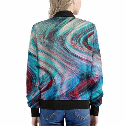 Smoke Psychedelic Trippy Print Women's Bomber Jacket