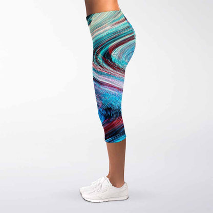 Smoke Psychedelic Trippy Print Women's Capri Leggings