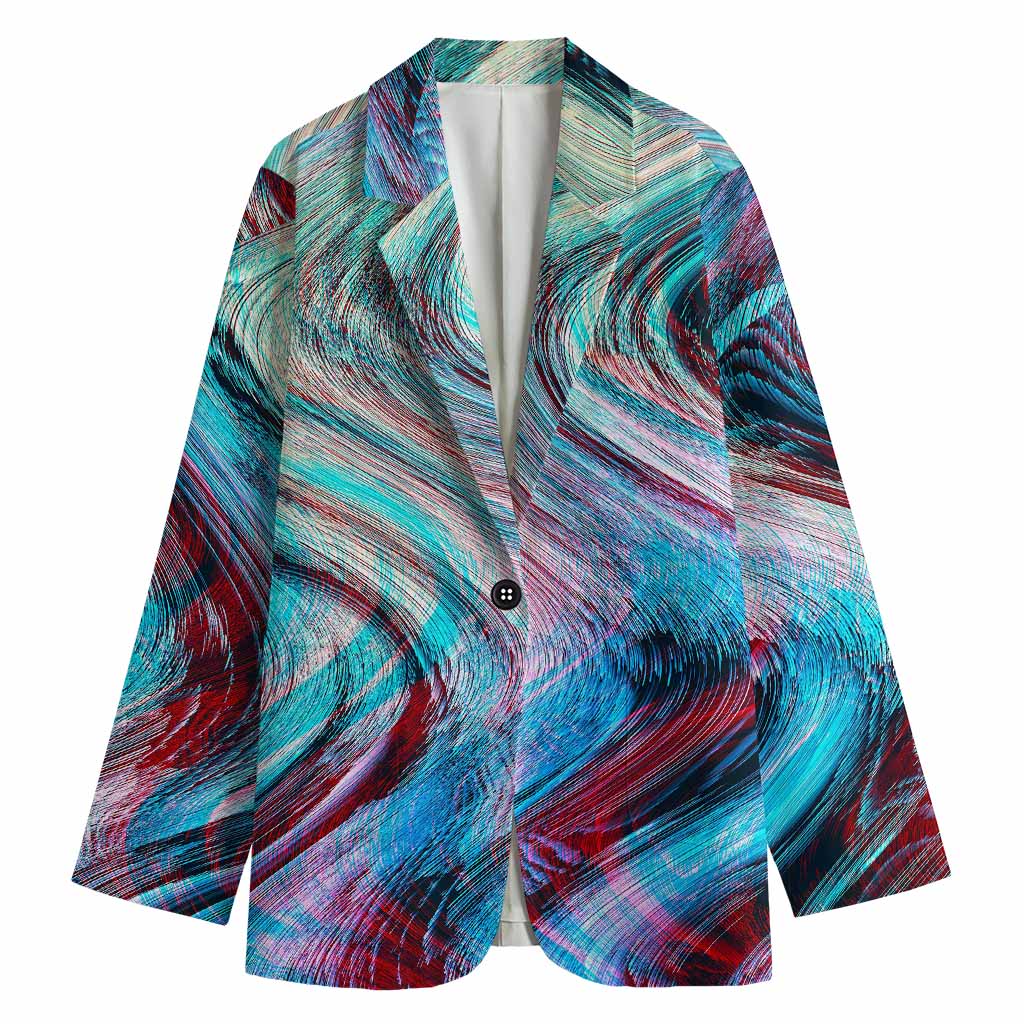 Smoke Psychedelic Trippy Print Women's Cotton Blazer